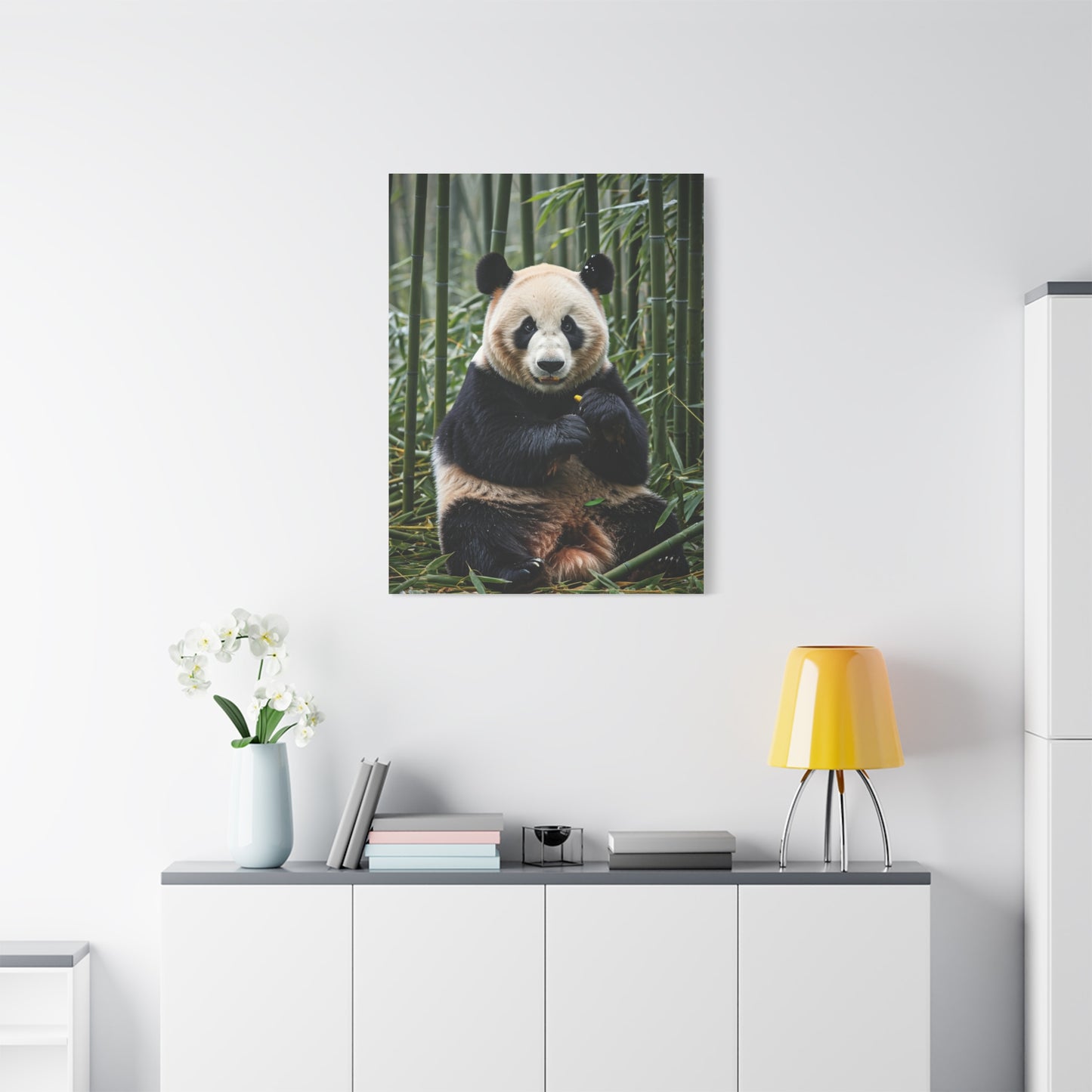 Gentle Panda Among Bamboo Wall Art & Canvas Prints