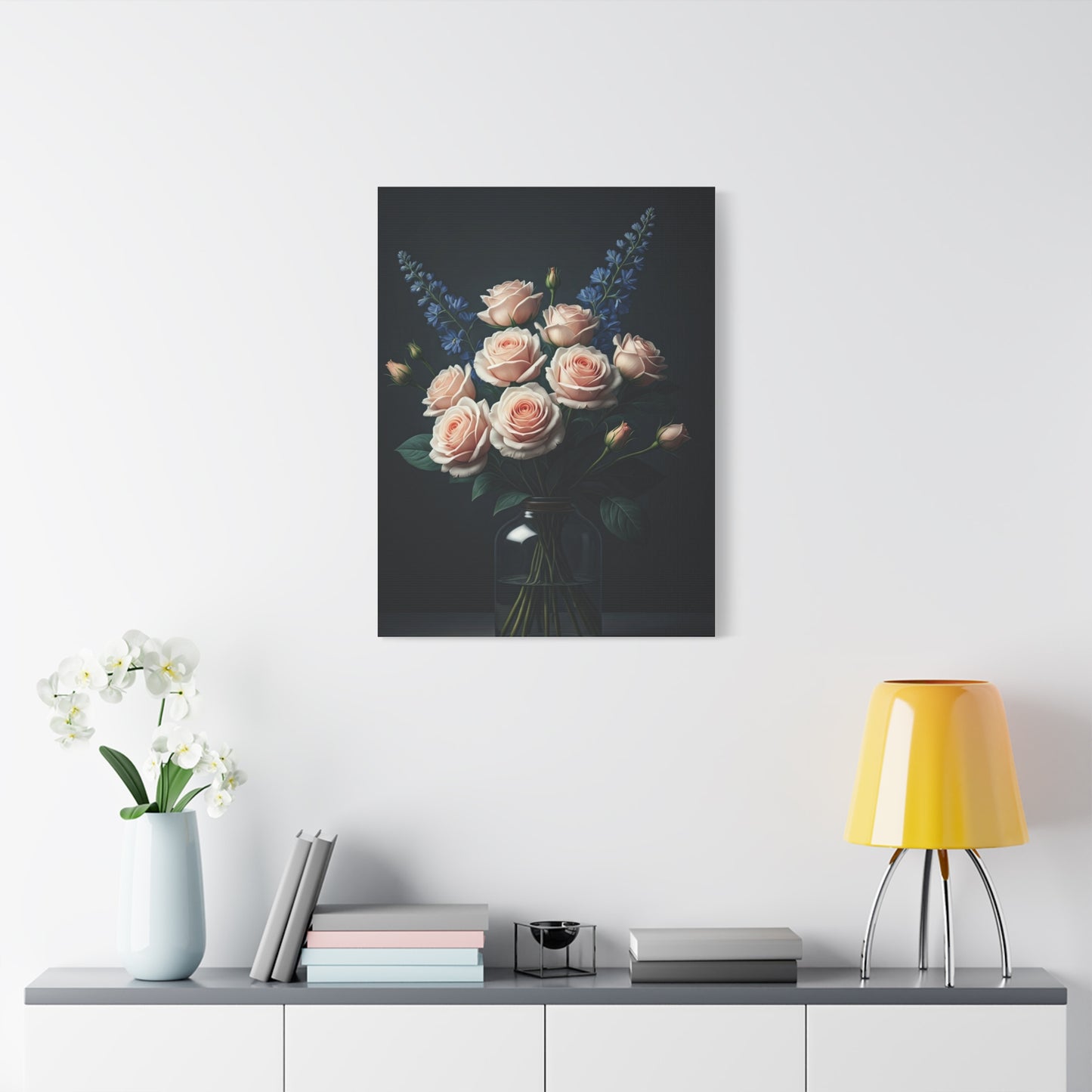 Blush Rose Bouquet in Glass Vase Wall Art & Canvas Prints