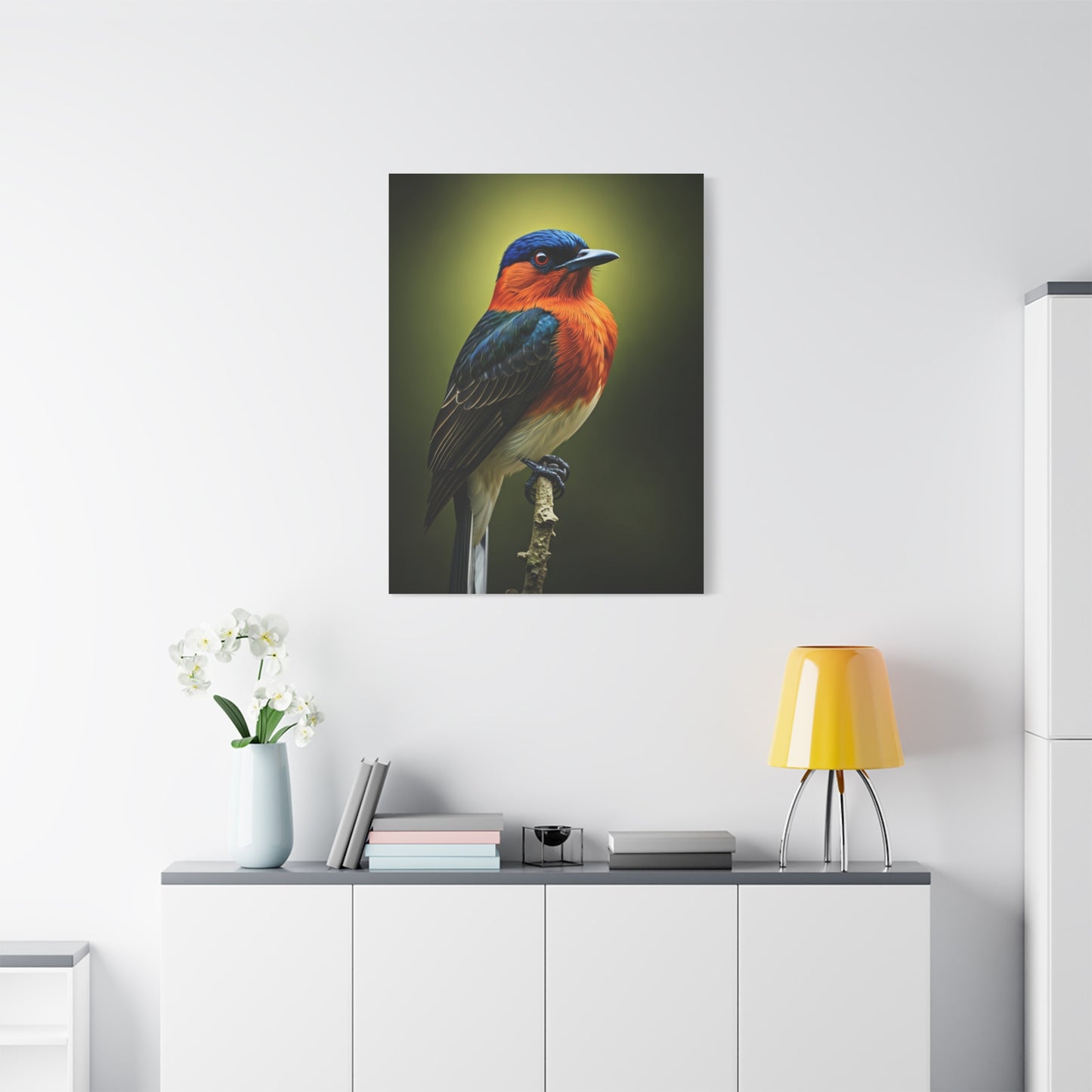 Vibrant Bluebird Perch Wall Art & Canvas Prints