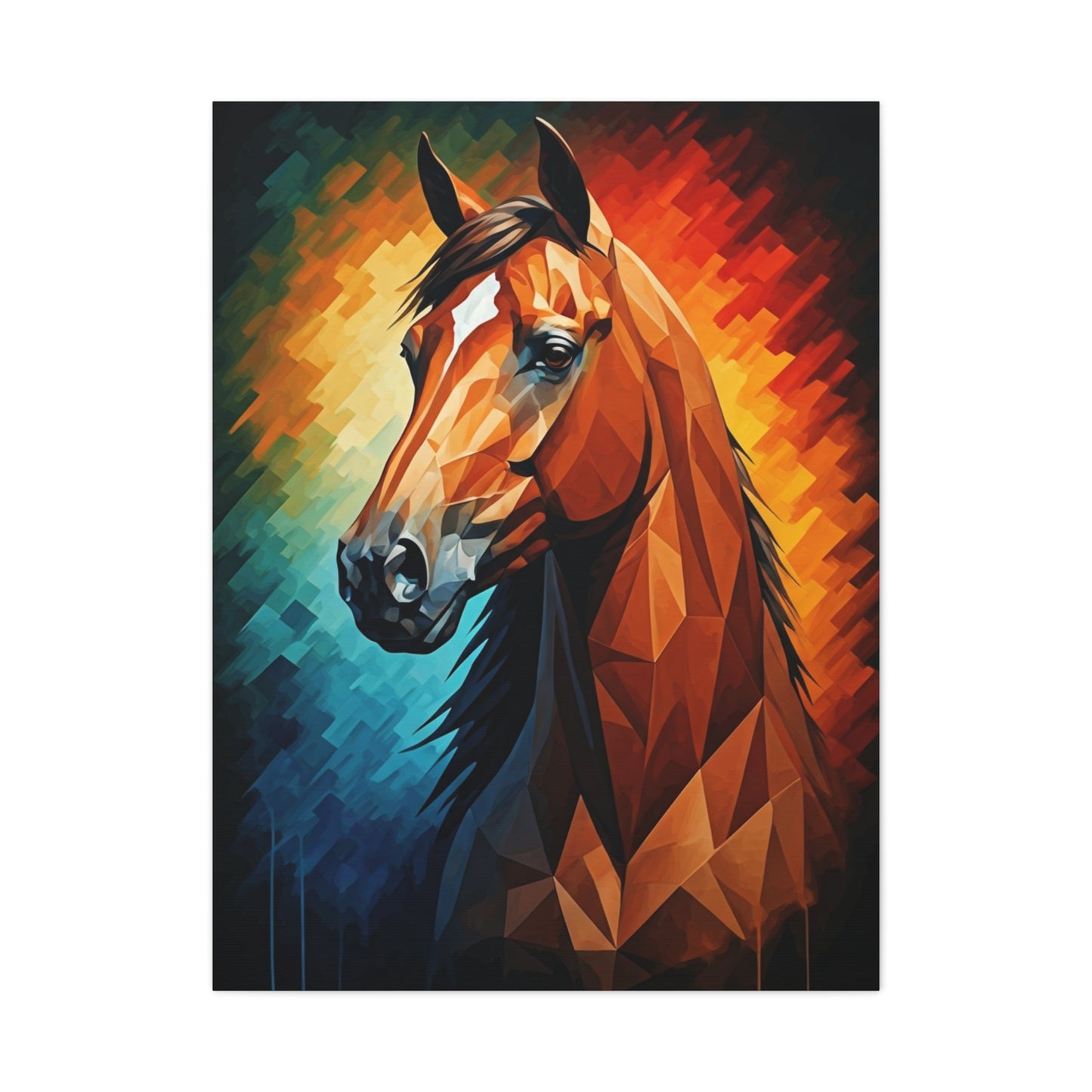 Geometric Spectrum Horse Portrait Wall Art & Canvas Prints