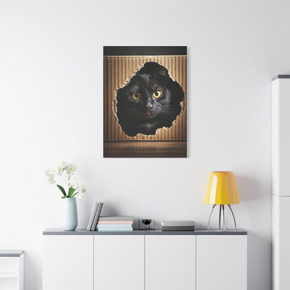 Curious Black Cat Peek Wall Art & Canvas Prints