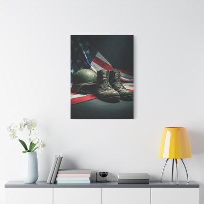 Battlefield Helmet and Boots Tribute Wall Art & Canvas Prints.