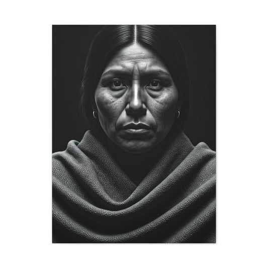 Silent Resilience Black & White Portrait Wall Art & Canvas Prints