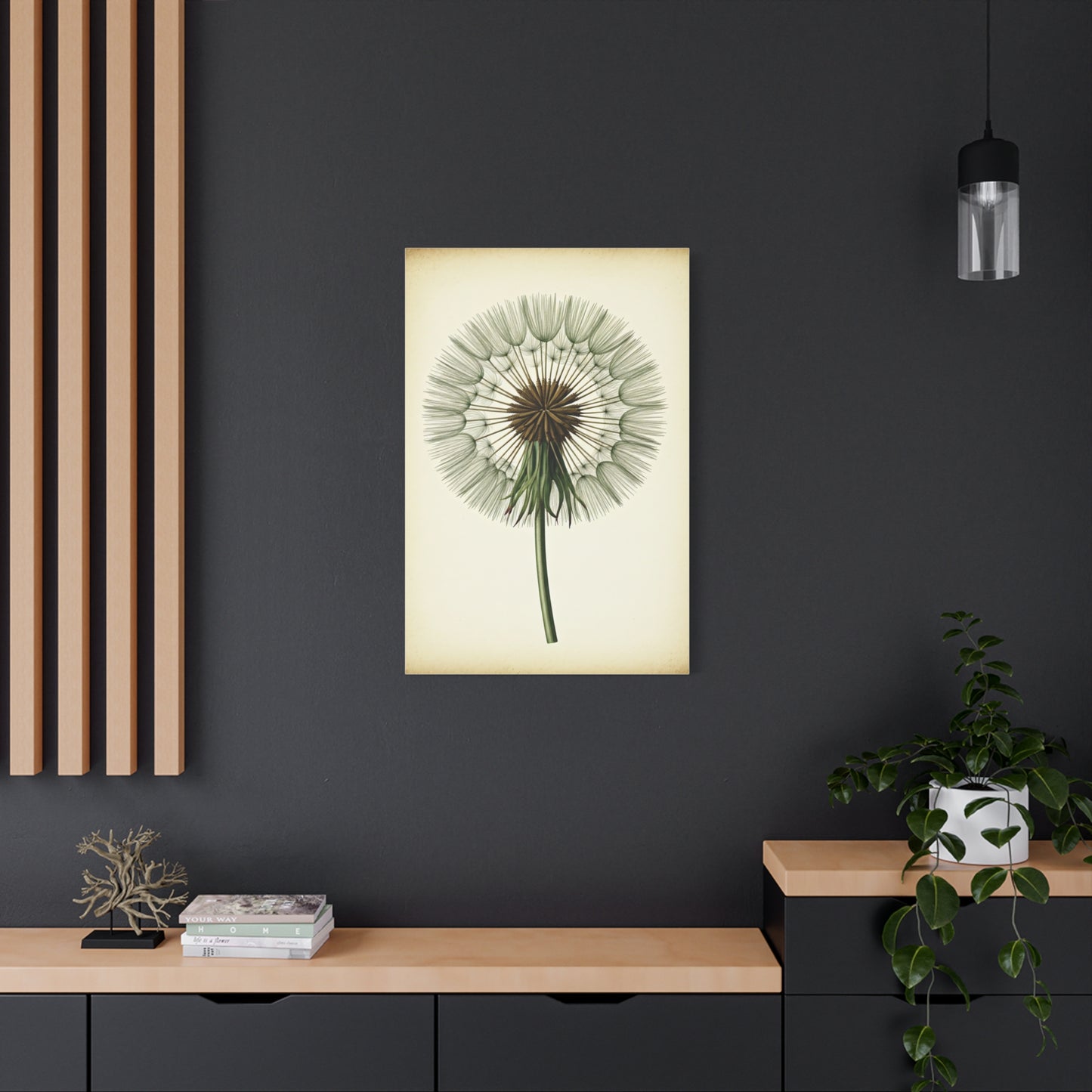 Dandelion Seed Head Illustration Wall Art & Canvas Prints