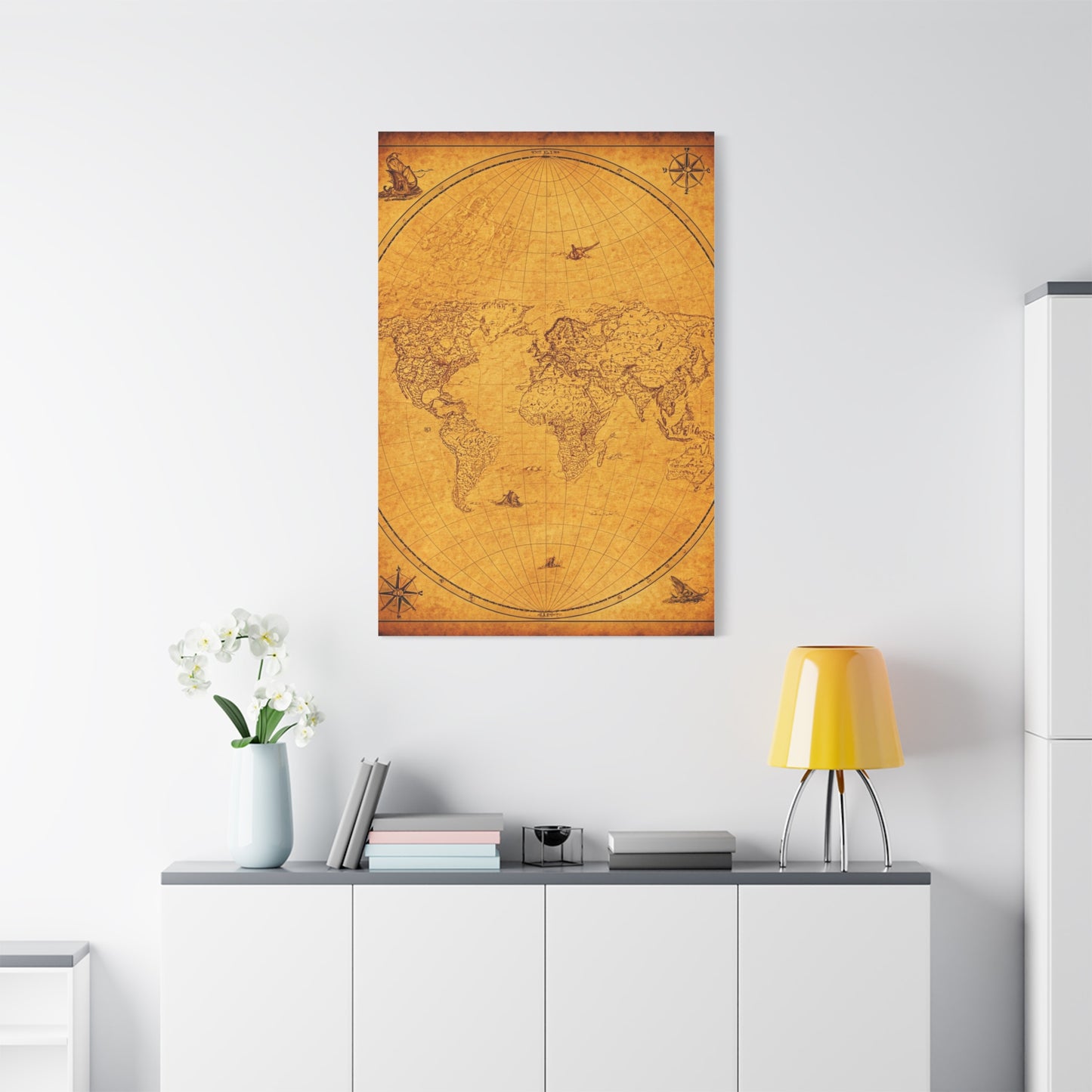 Classic Oval World Explorer Map Wall Art & Canvas Prints