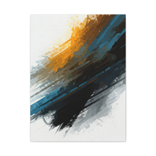 Gold and Blue Motion Abstract Wall Art & Canvas Prints