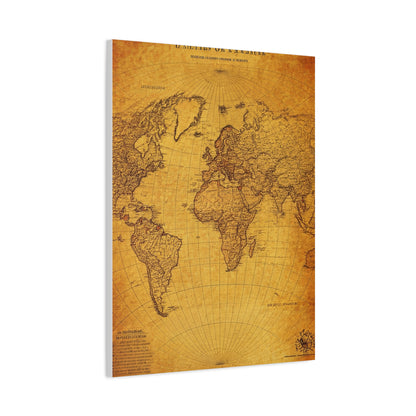 Antique Oval World Atlas Map Wall Art & Canvas Prints