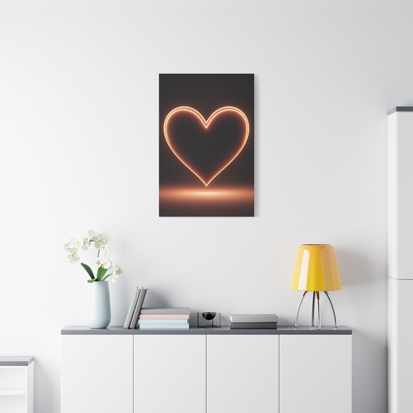 Luminous Heart Minimal Glow Wall Art & Canvas Prints