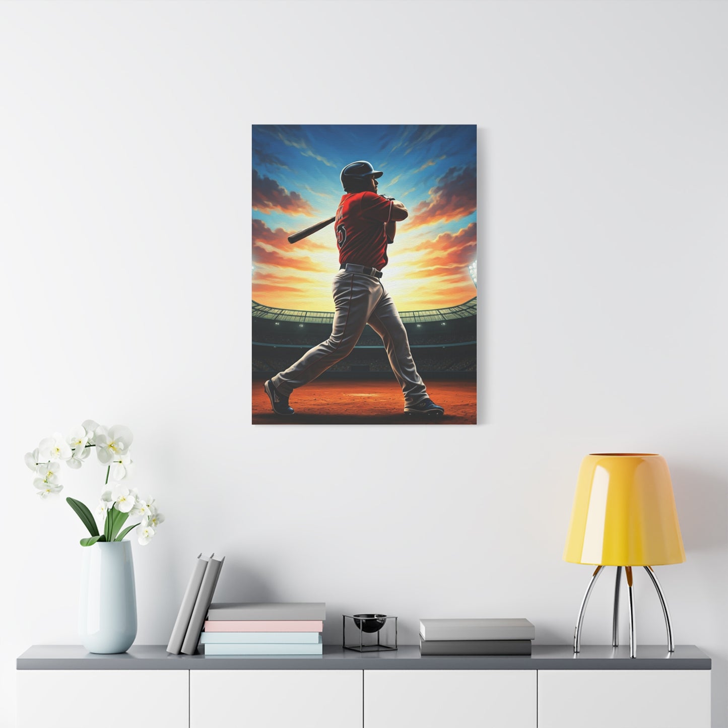 Batter Victory Sunset Stadium Swing Wall Art & Canvas Prints