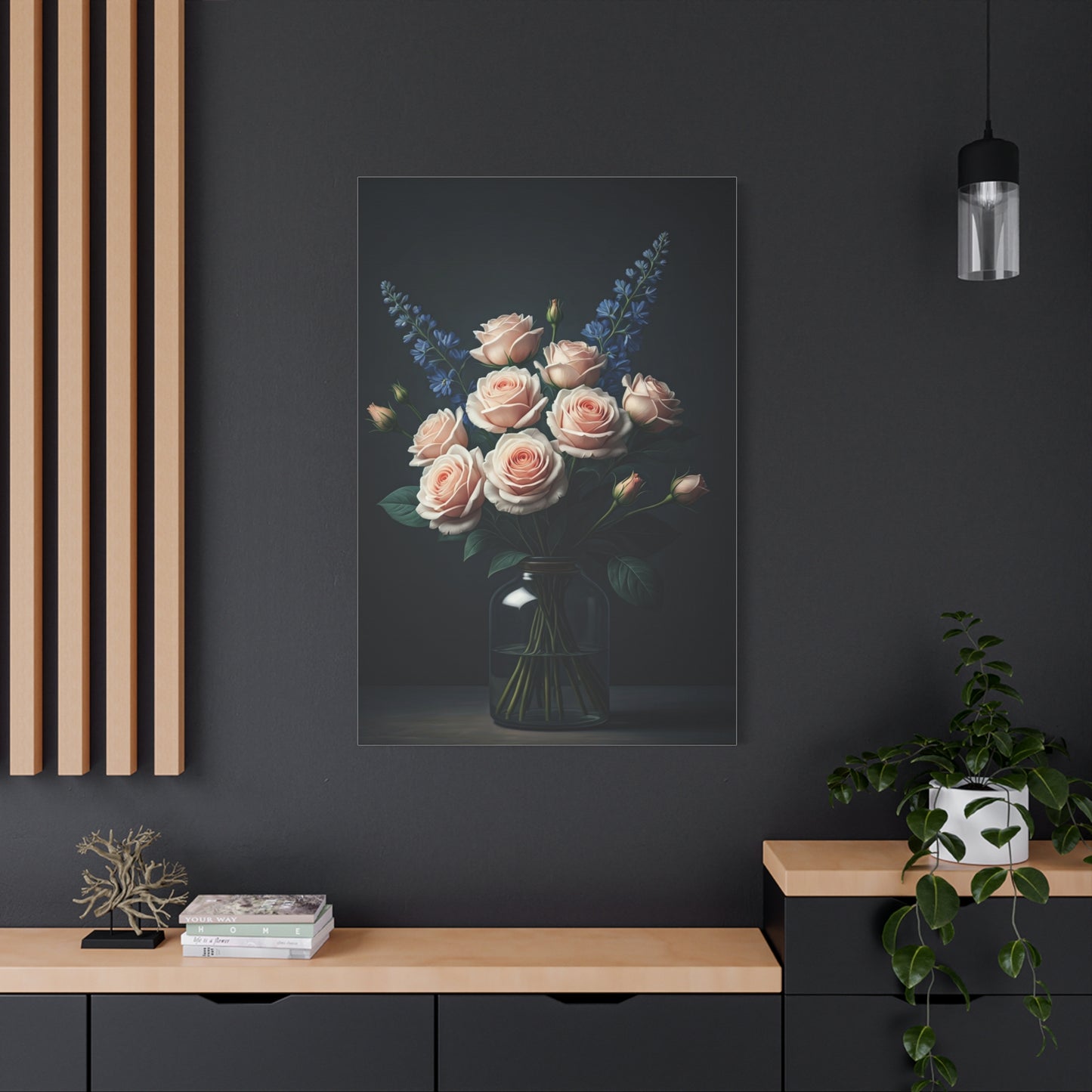 Blush Rose Bouquet in Glass Vase Wall Art & Canvas Prints