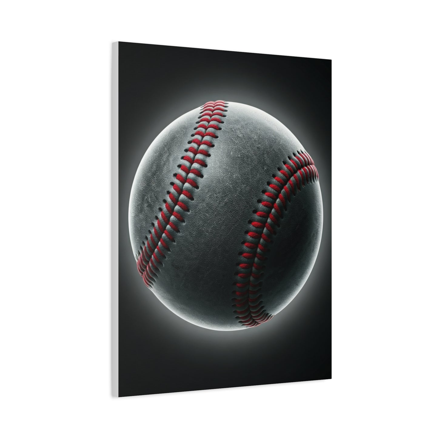 Glowing Baseball Stitch Close-Up Wall Art & Canvas Prints