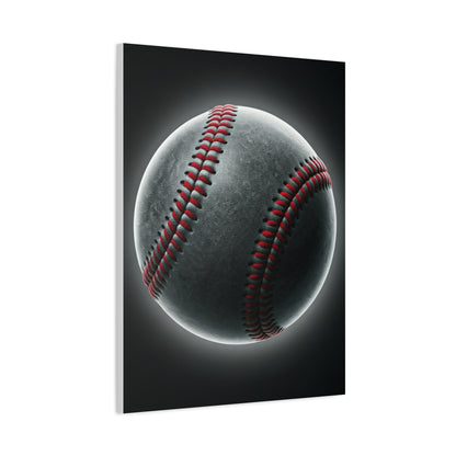Glowing Baseball Stitch Close-Up Wall Art & Canvas Prints