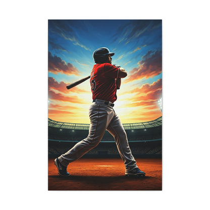 Batter Victory Sunset Stadium Swing Wall Art & Canvas Prints
