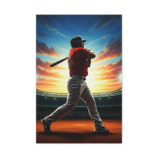 Batter Victory Sunset Stadium Swing Wall Art & Canvas Prints