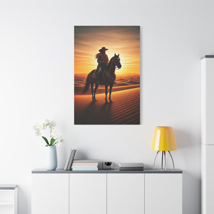 Desert Rider at Golden Sunset Wall Art & Canvas Prints