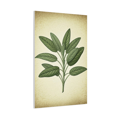Sage Leaf Medicinal Illustration Wall Art & Canvas Prints
