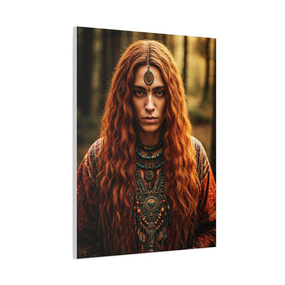 Forest Oracle with Copper Hair – Wall Art & Canvas Prints