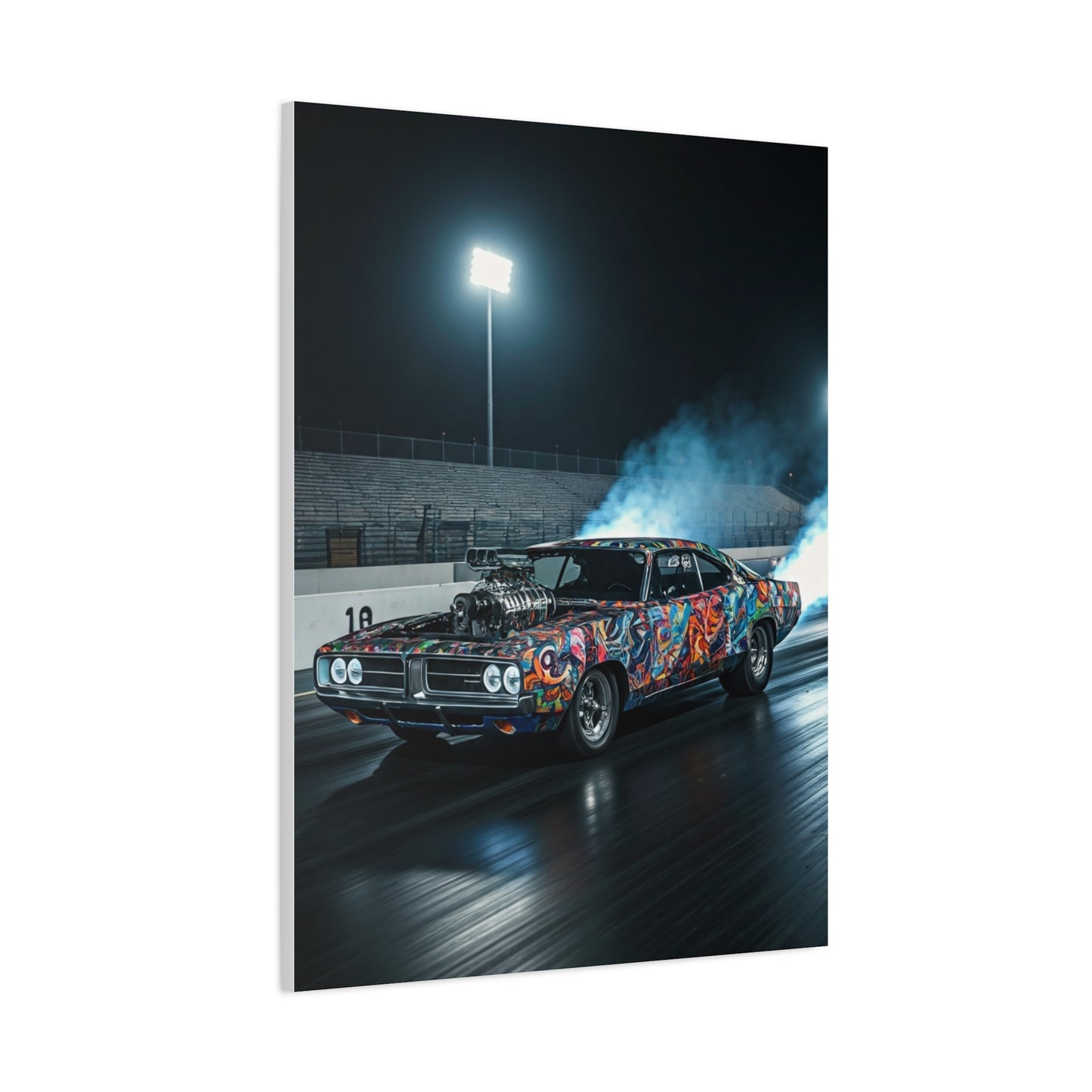 1970 Dodge Charger R/T Supercharged Night Drag Assault Wall Art & Canvas Prints