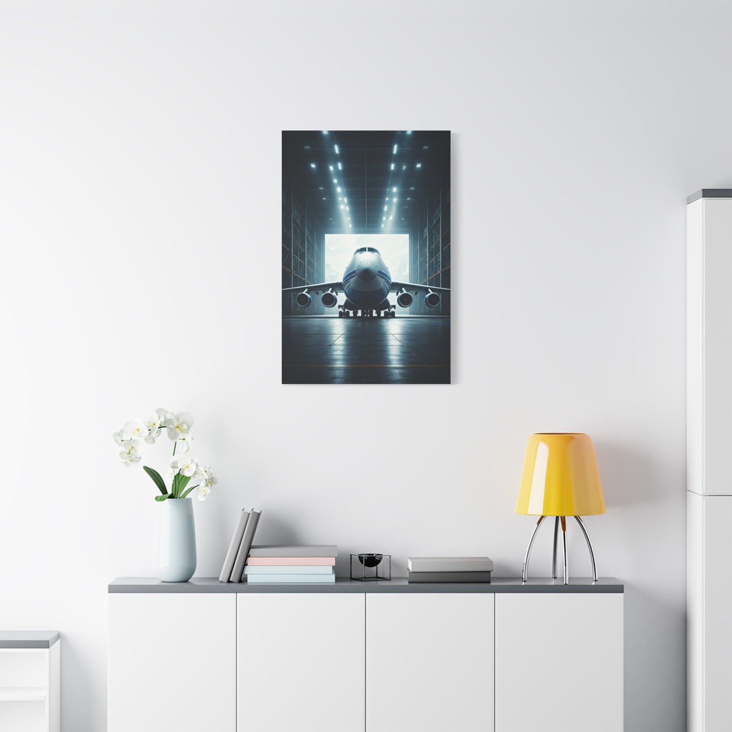 Futuristic Hangar Jet Power Wall Art & Canvas Prints