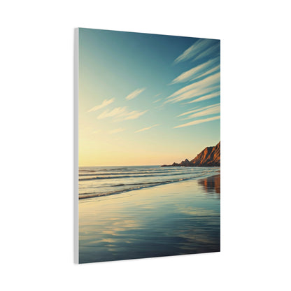 Golden Shoreline Reflection Beach Wall Art & Canvas Prints