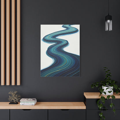 Serene Teal River Abstract Wall Art & Canvas Prints