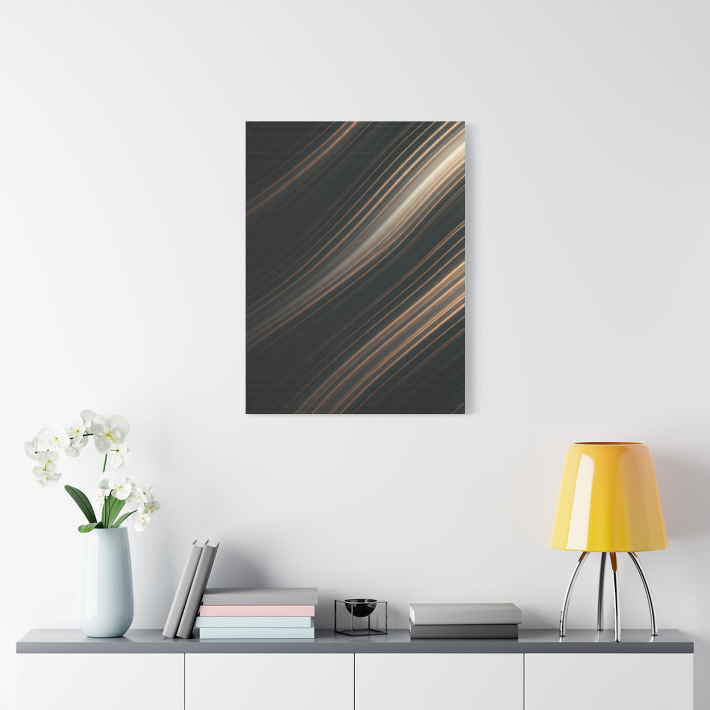 Golden Light Streak Abstract Wall Art & Canvas Prints