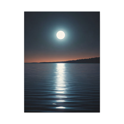 Moonlit Reflection Over Silent Waters Wall Art & Canvas Prints