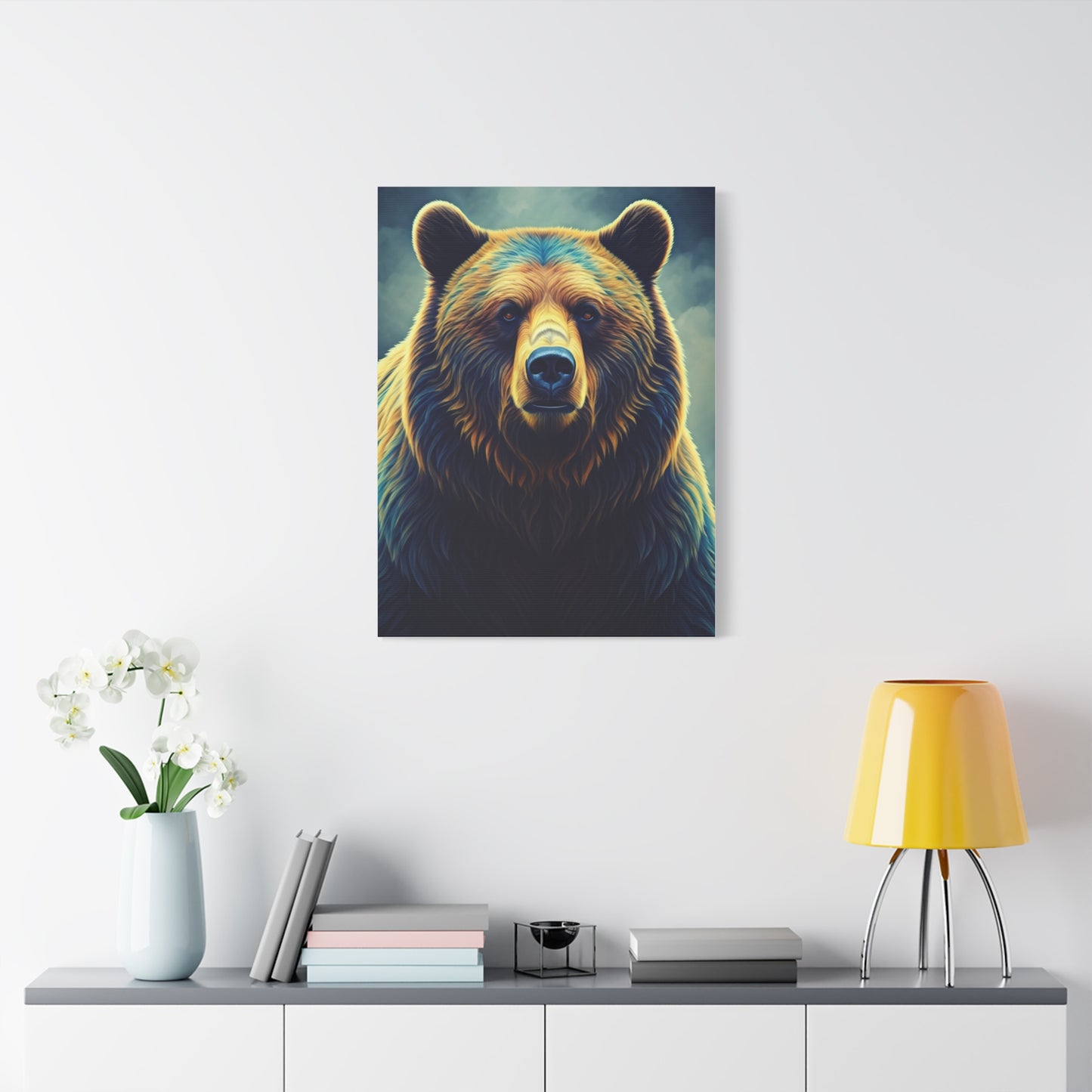 Golden Light Grizzly Face Wall Art & Canvas Prints