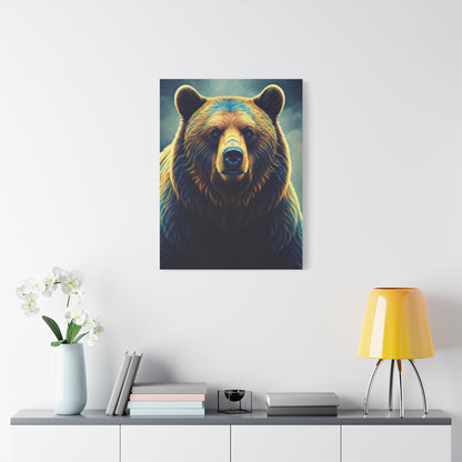 Golden Light Grizzly Face Wall Art & Canvas Prints