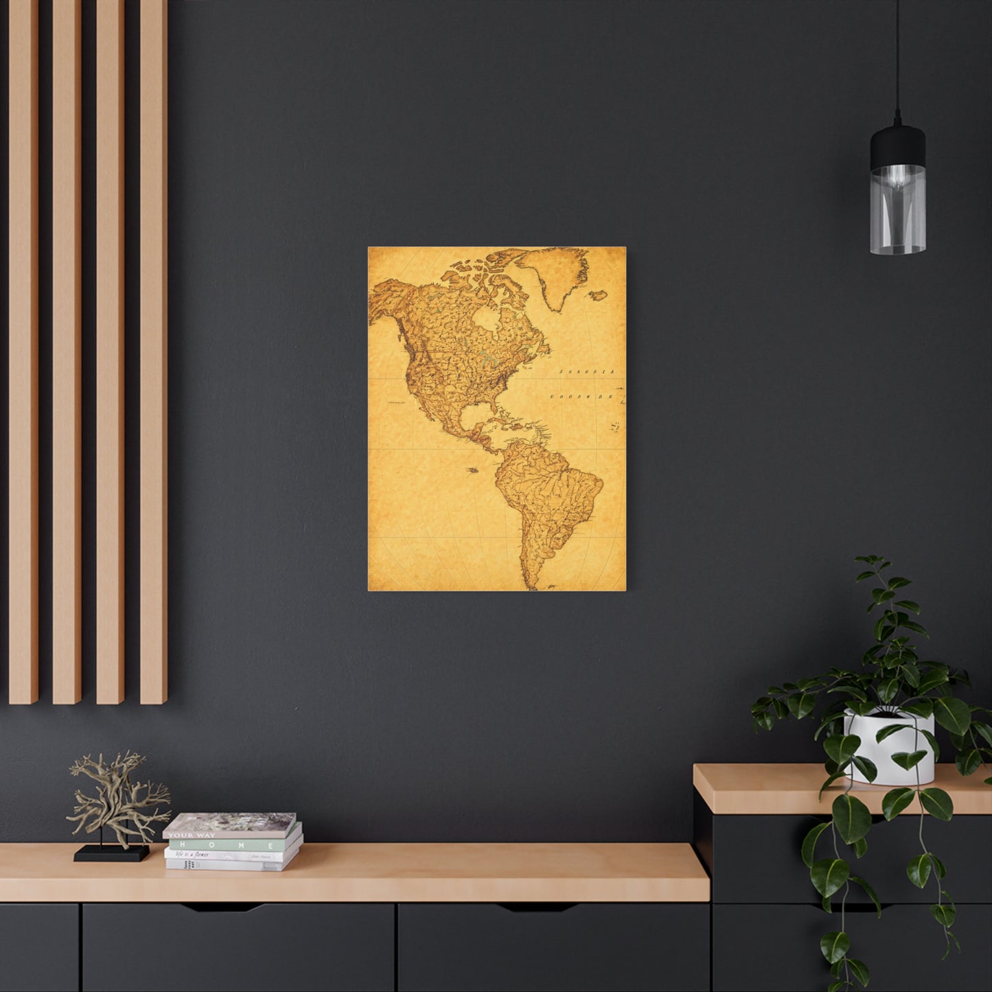 Decorative Double Hemisphere World Map Wall Art & Canvas Prints