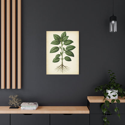 Basil Plant Herbal Illustration Wall Art & Canvas Prints