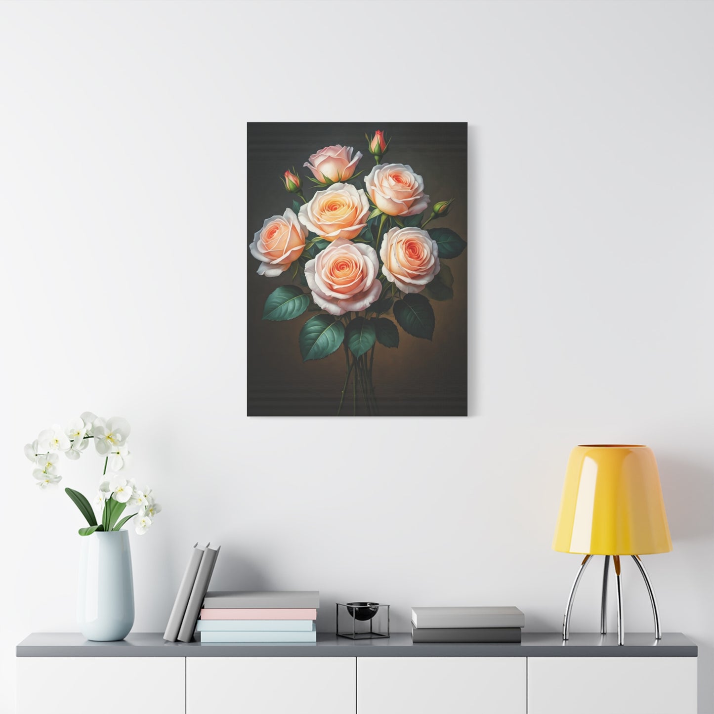 Peach Rose Harmony Floral Wall Art & Canvas Prints