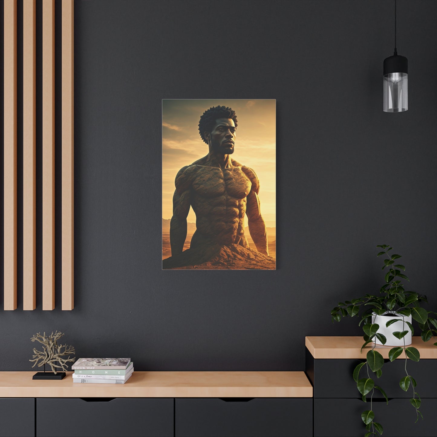 Golden Stone Warrior Portrait Wall Art & Canvas Prints
