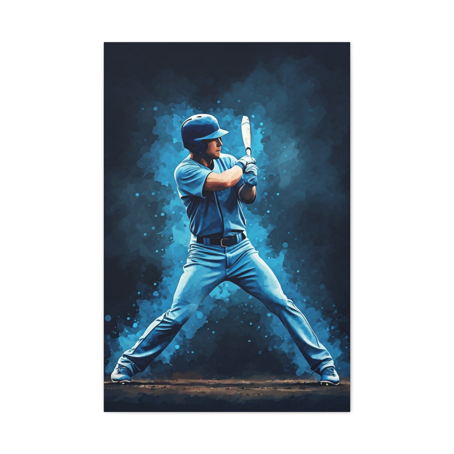Electric Blue Batter Ready Stance Wall Art & Canvas Prints