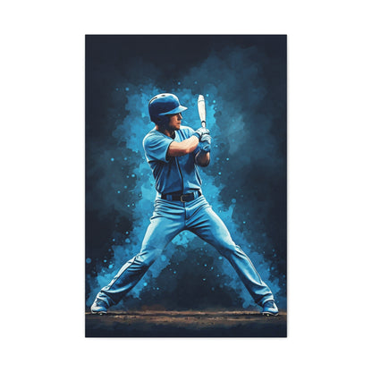 Electric Blue Batter Ready Stance Wall Art & Canvas Prints