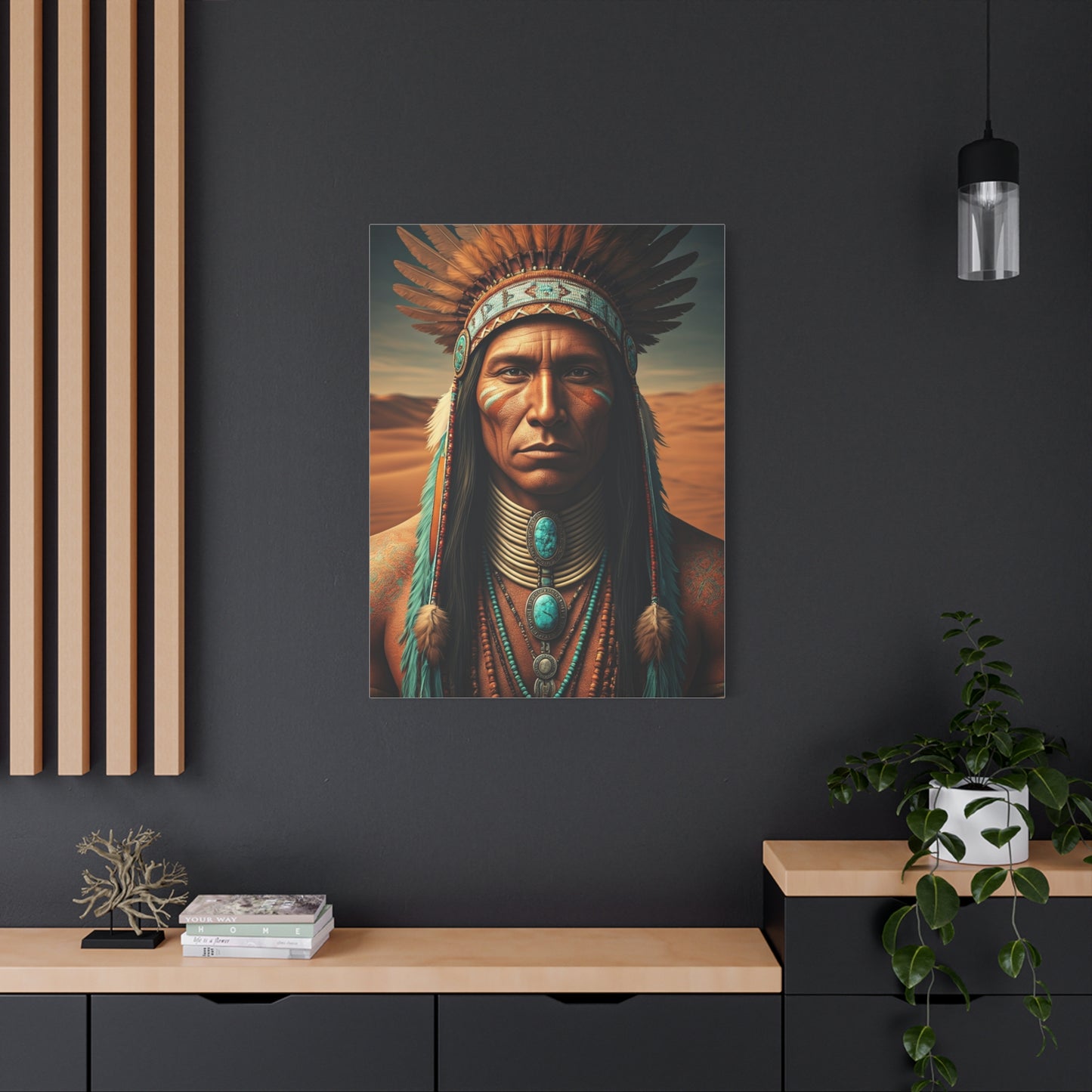 Tribal Spirit Headdress Portrait Wall Art & Canvas Prints