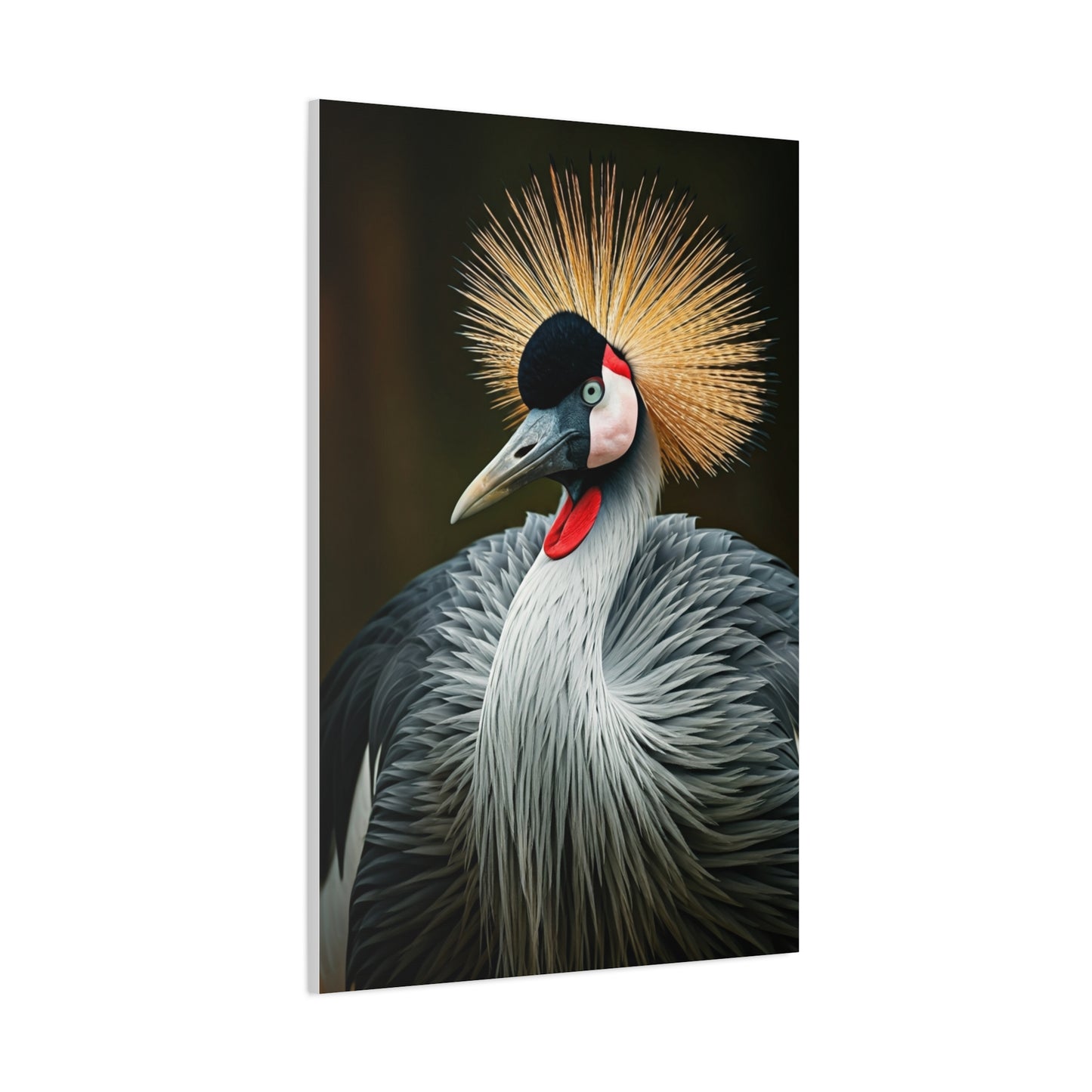 Regal Crowned Crane Portrait Wall Art & Canvas Prints