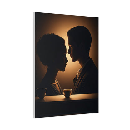 Intimate Silhouettes at Candlelit Table Wall Art & Canvas Prints