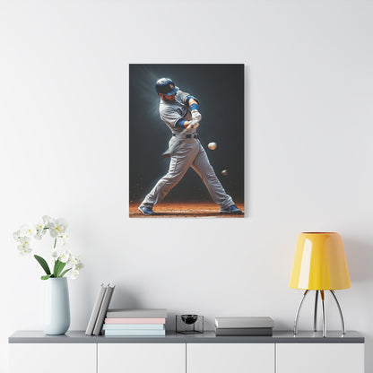 Baseball Impact Swing Close Action Wall Art & Canvas Prints