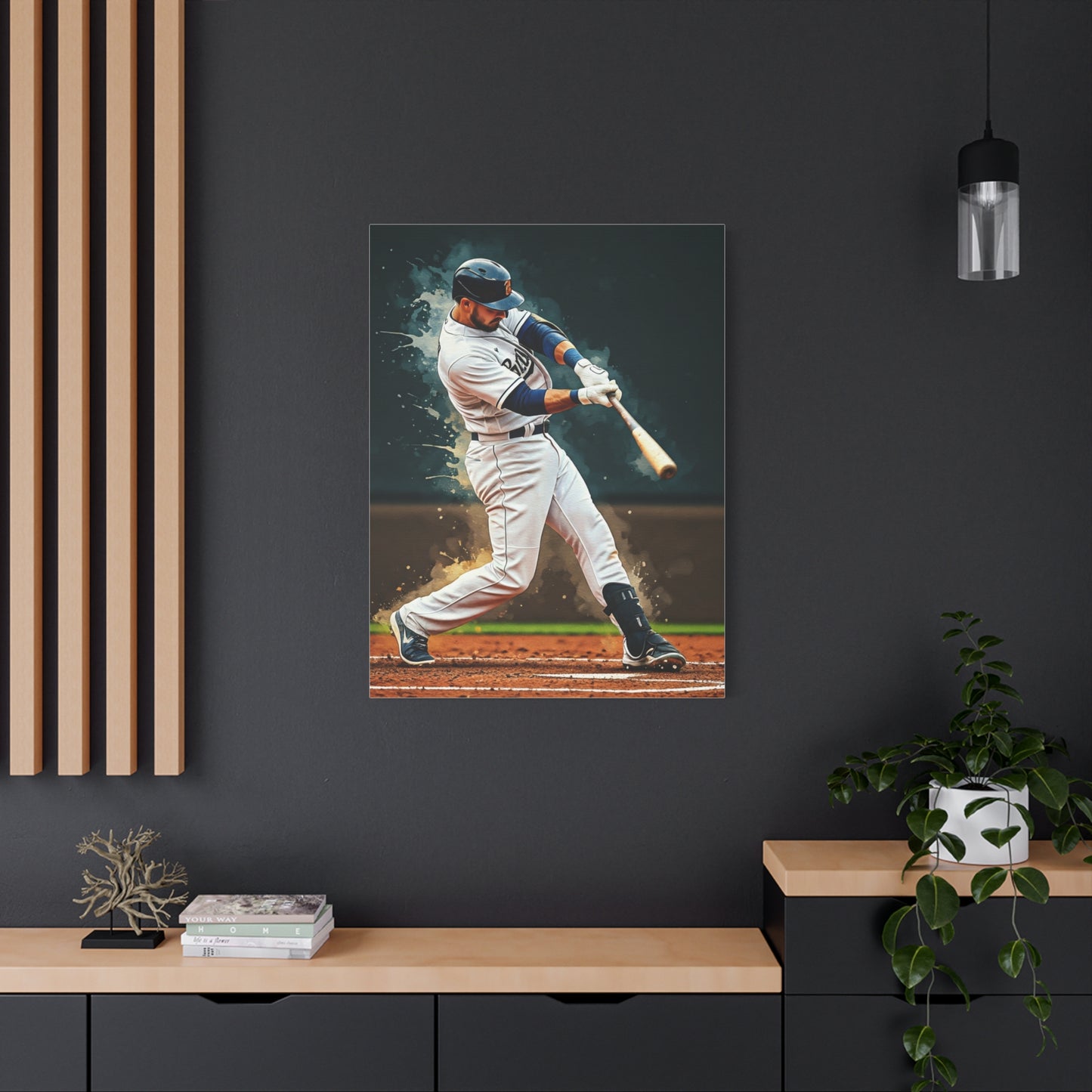Home Run Swing Impact Baseball Wall Art & Canvas Prints