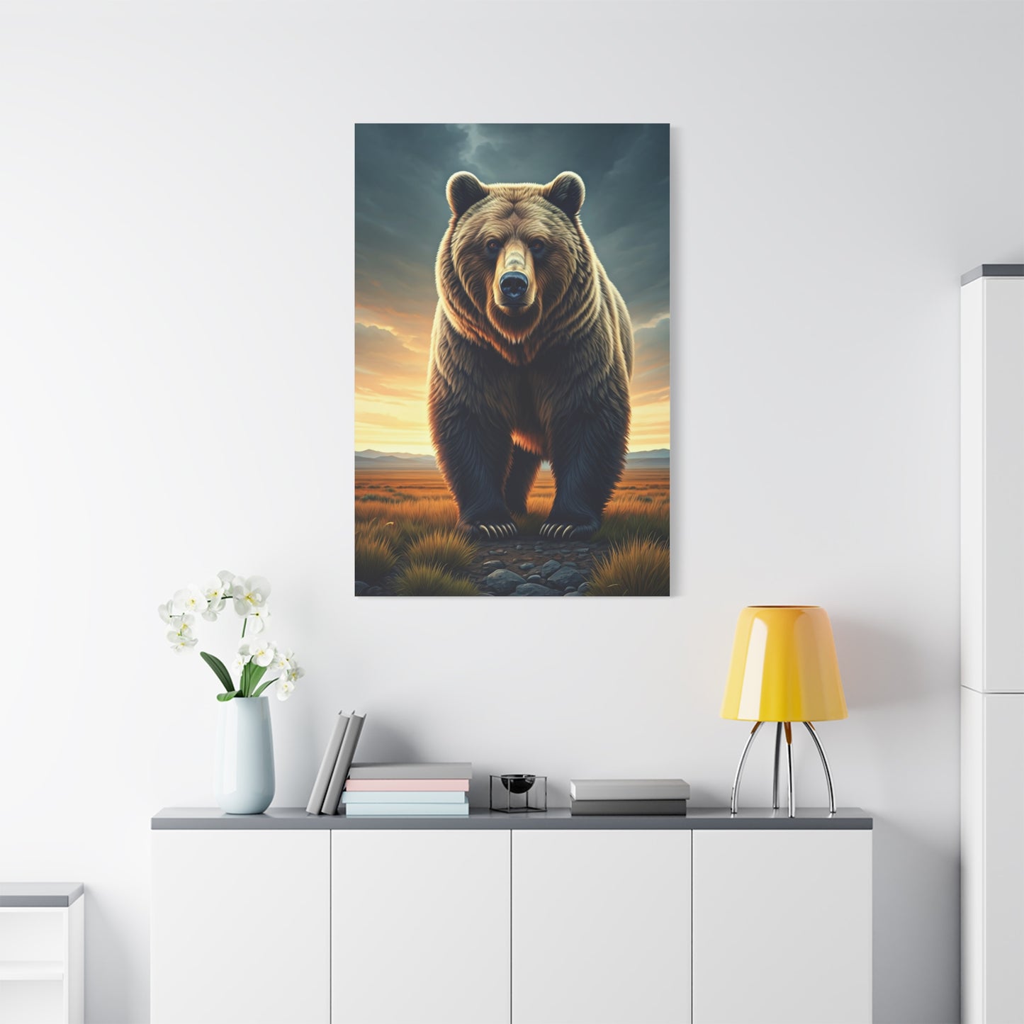 Golden Sunset Bear Landscape Wall Art & Canvas Prints