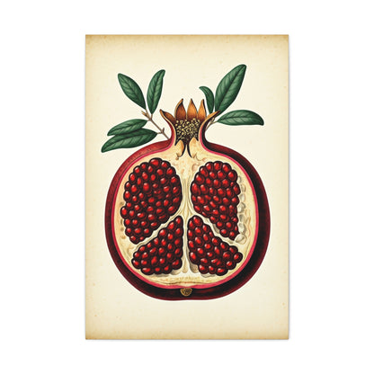 Pomegranate Cross Section Illustration Wall Art & Canvas Prints