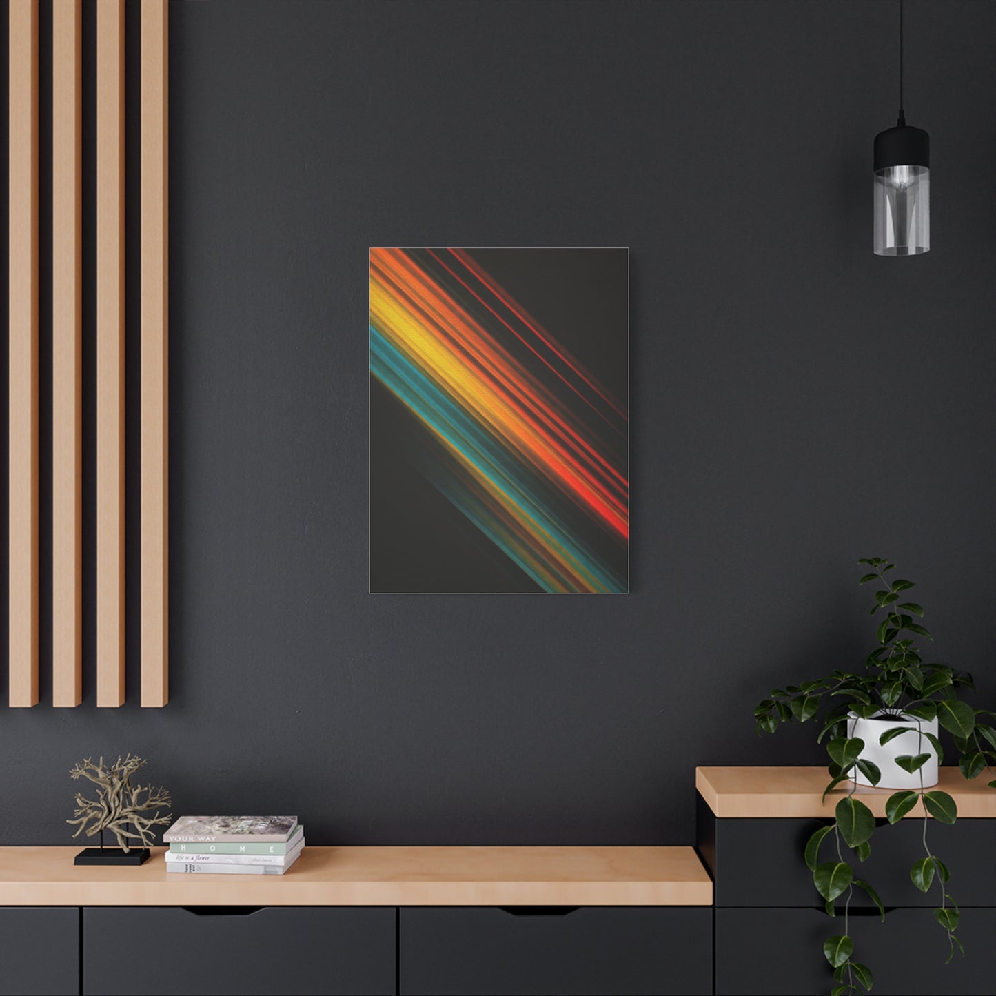 Multicolor Diagonal Energy Abstract Wall Art & Canvas Prints