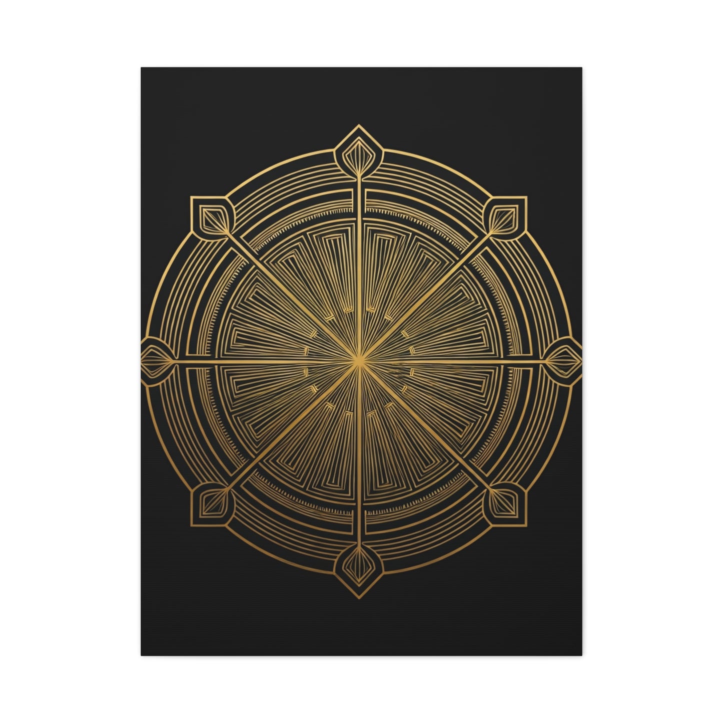 Golden Compass Deco Mandala Wall Art & Canvas Prints