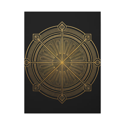 Golden Compass Deco Mandala Wall Art & Canvas Prints