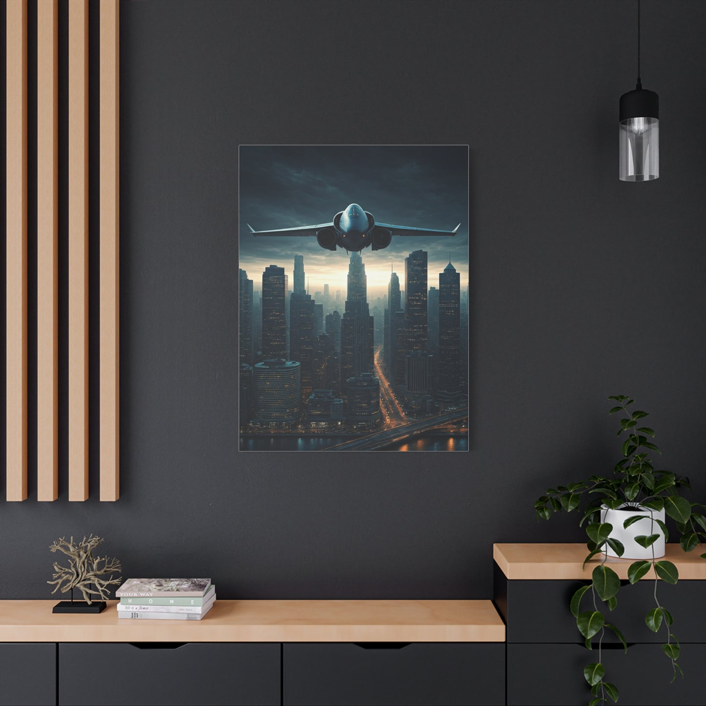 City Skyline Aircraft Journey Wall Art & Canvas Prints