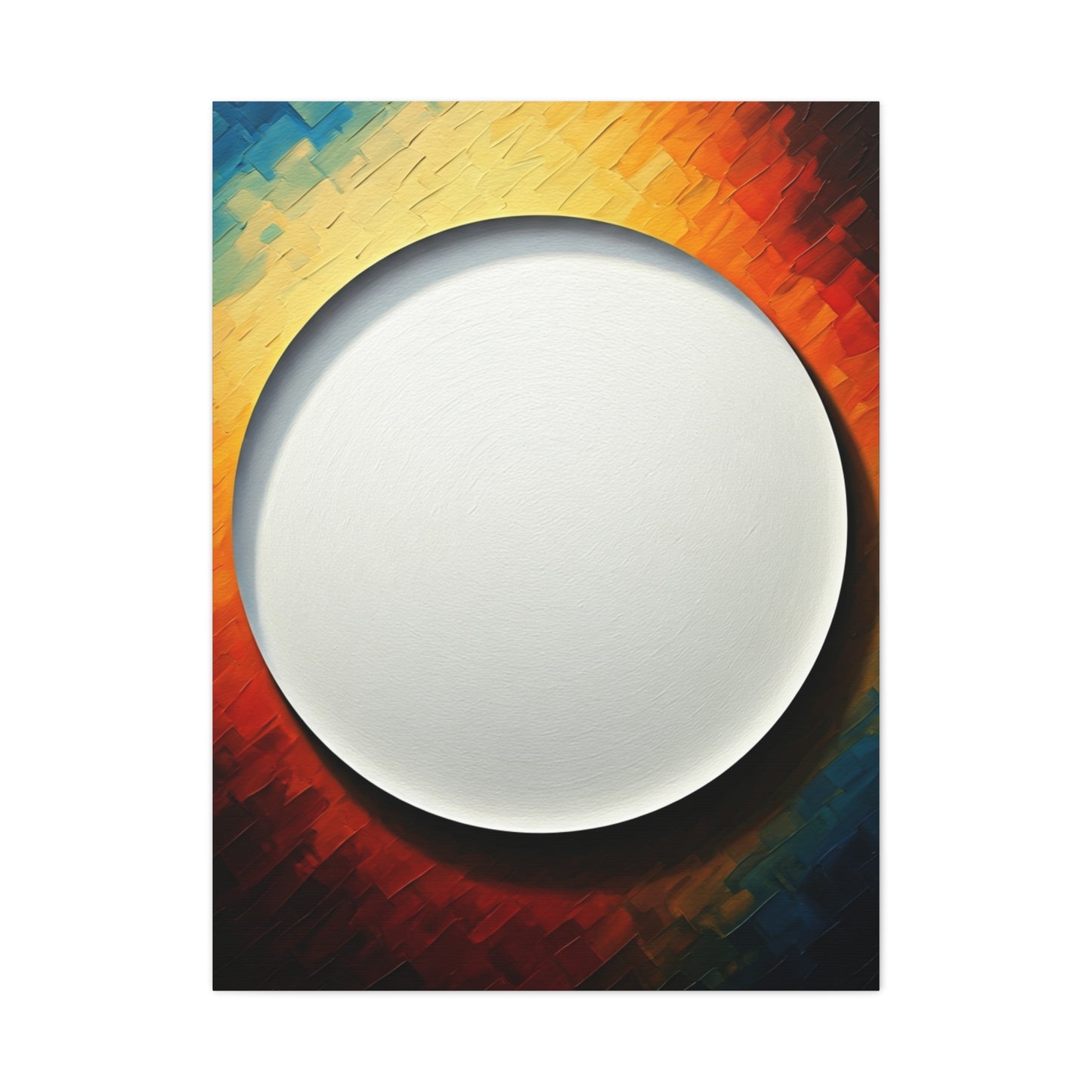 Celestial White Orb Modern Abstract Wall Art & Canvas Prints
