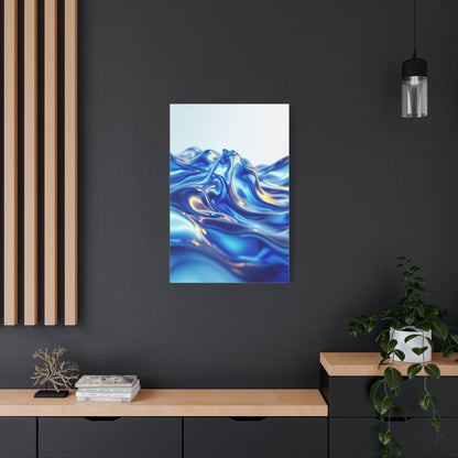 Fluid Blue Silk Waves Wall Art & Canvas Prints