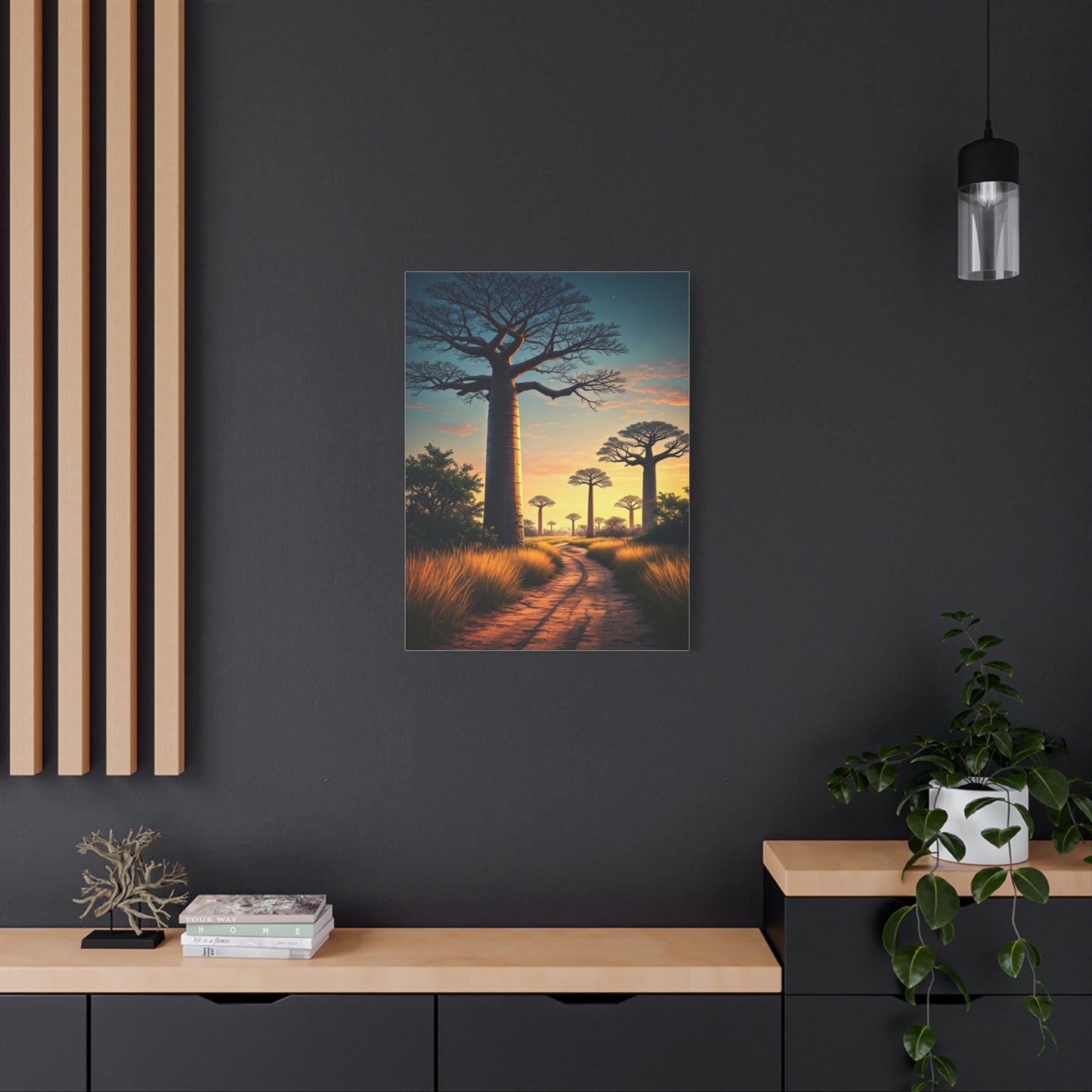 Lone Acacia Under the Cosmic Sky Wall Art & Canvas Prints