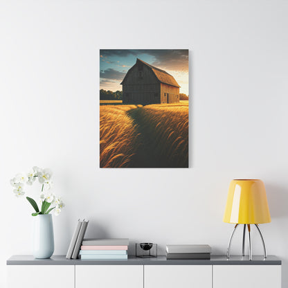 Harvest Field Barn at Sunset Wall Art & Canvas Prints